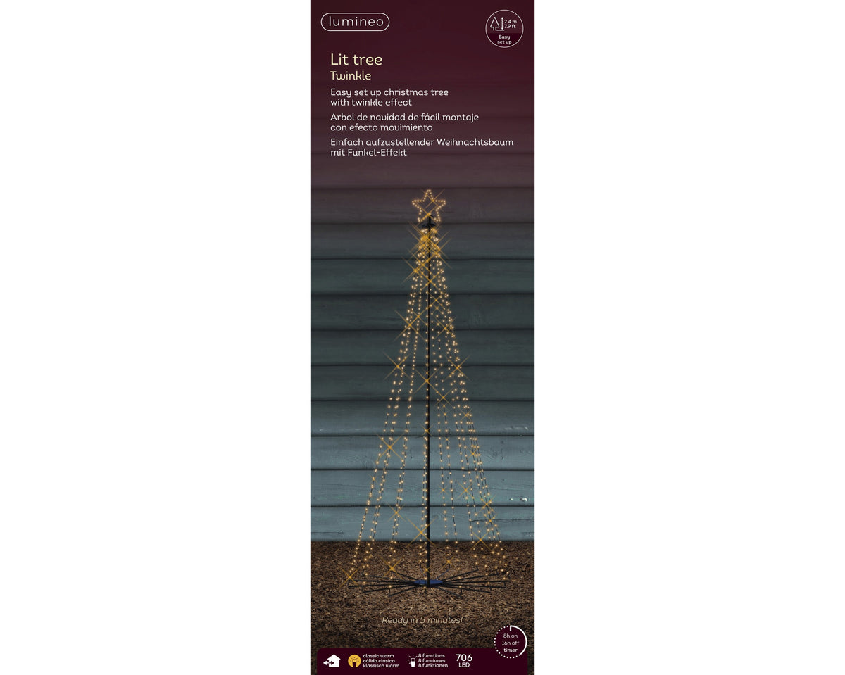 Micro LED Kerstboom - 706 LED - H240xD100 cm - Warm - Lumineo - foto 3