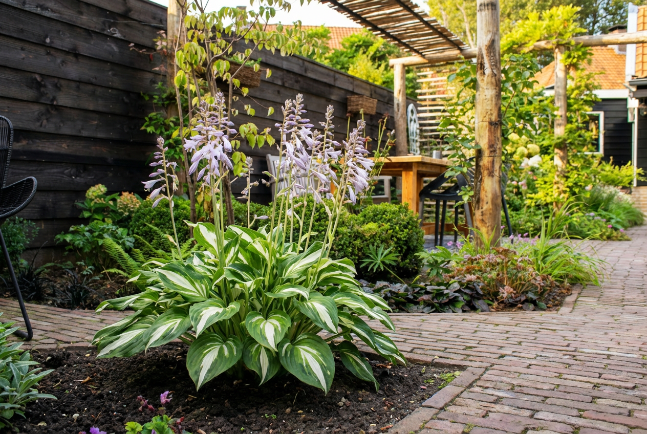 Hartlelie (Hosta 'Undulata Mediovariegata') - Tuinplanten
