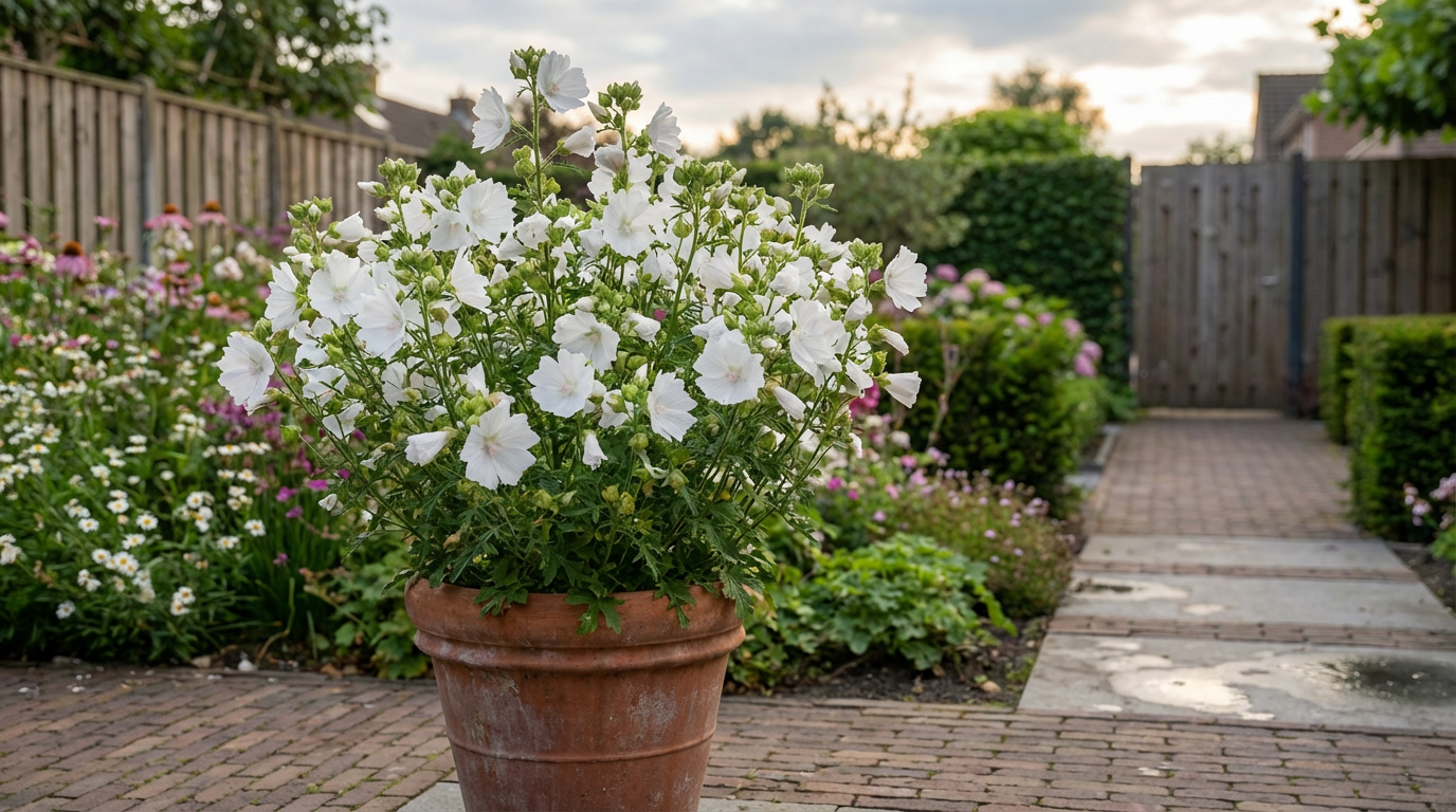 Muskuskaasjeskruid (Malva moschata 'Alba') - Tuinplanten