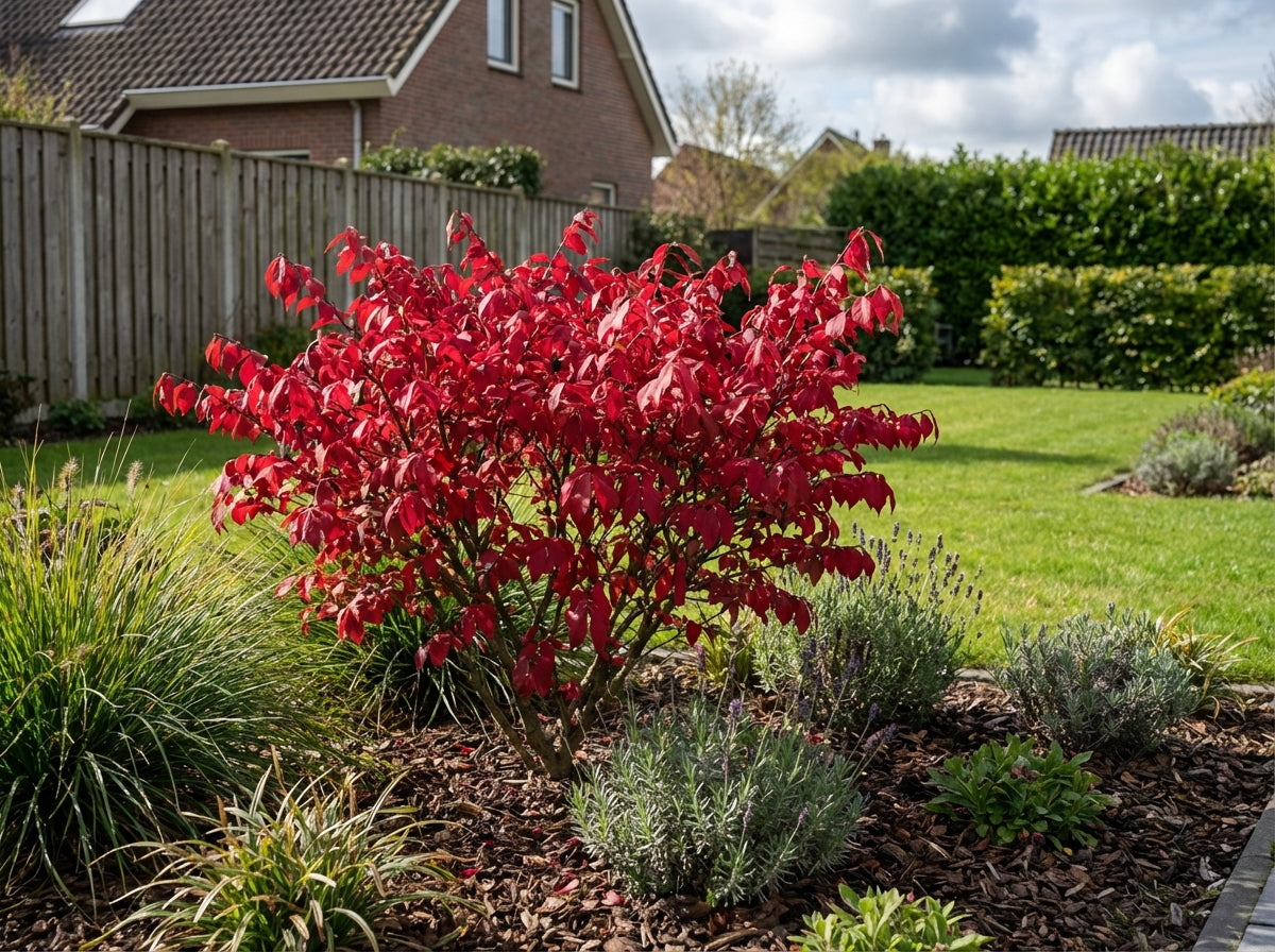 Kardinaalsmuts (Euonymus alatus ‘Compactus’) - Heesters