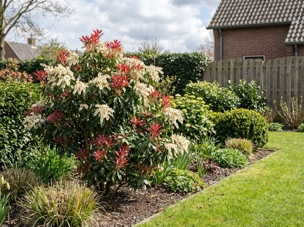 Rotsheide (Pieris jap. 'Sangria') - Heesters