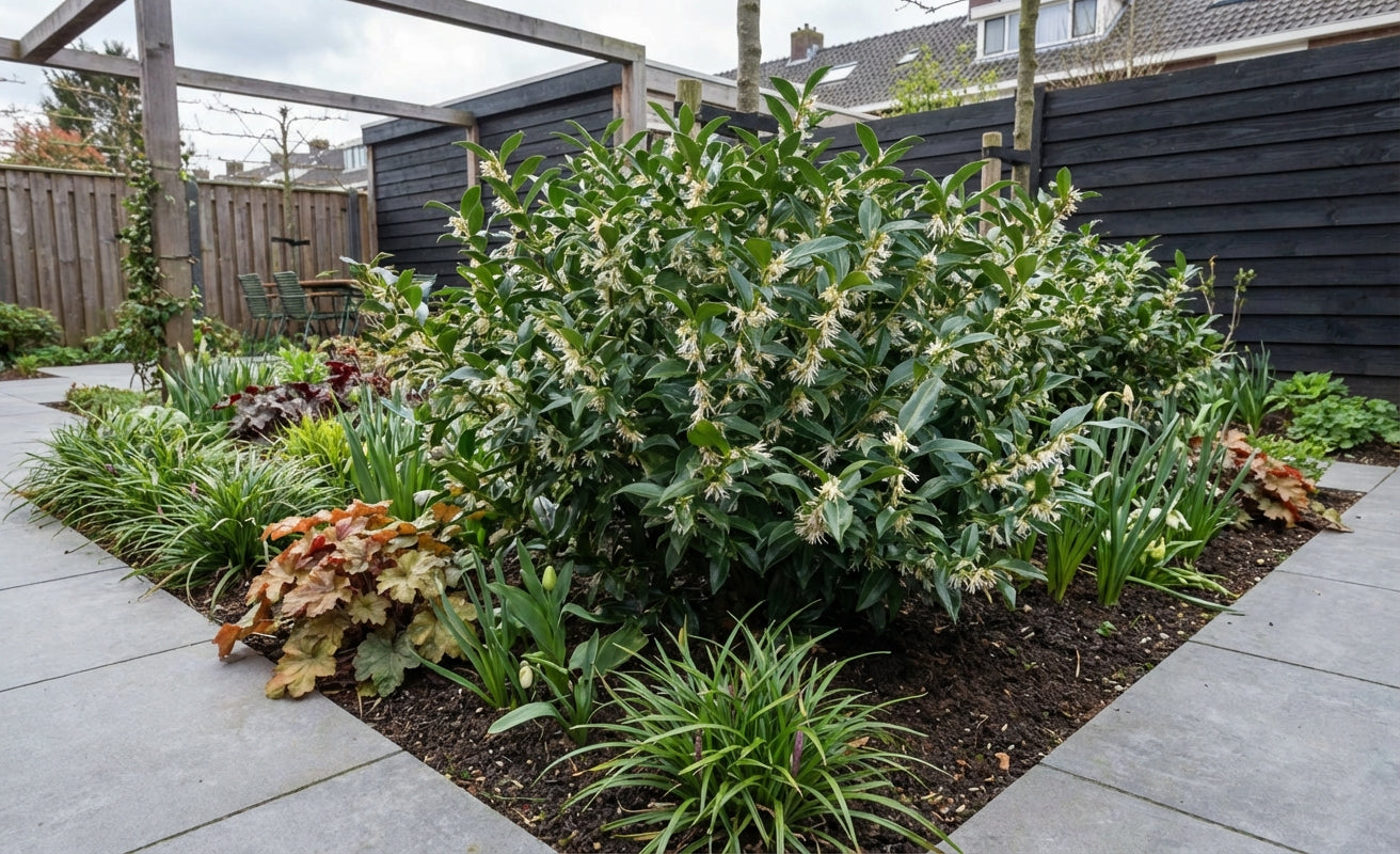 Vleesbes (Sarcococca ruscifolia 'Dragon Gate') - Groenblijvende struiken