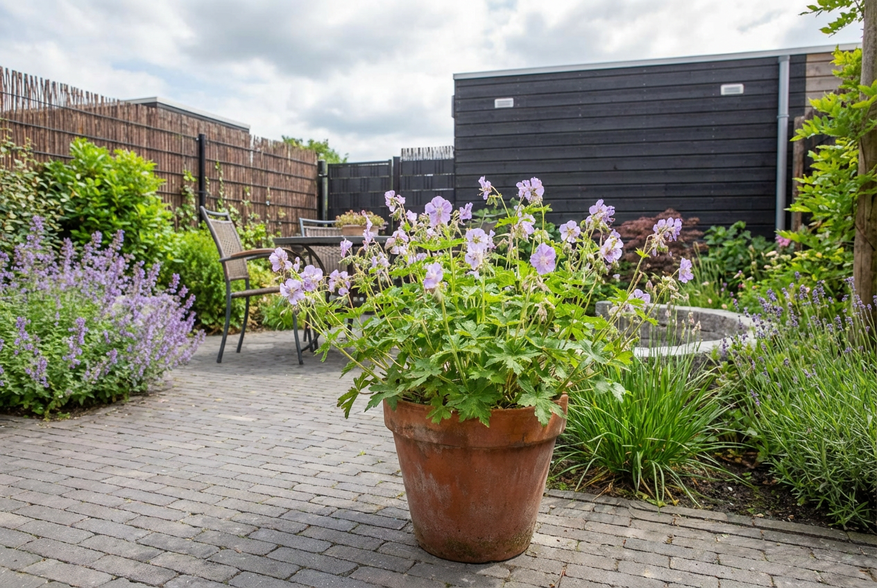 Ooievaarsbek (Geranium phaeum var. lividum) - Tuinplanten