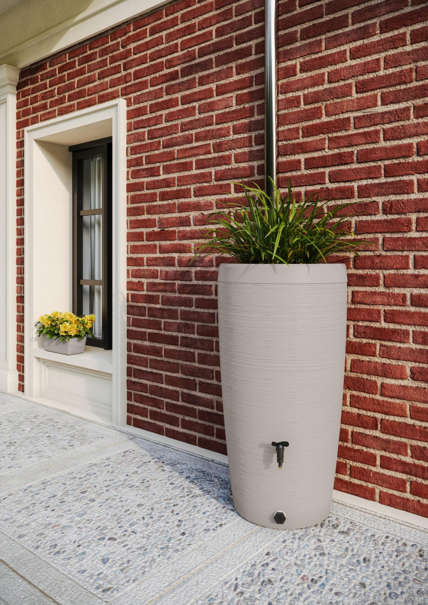 Regenton wave taupe houtnerfstructuur 240L -