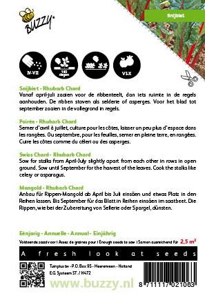 Bieten Red Chard Micro Leaf - Zaden