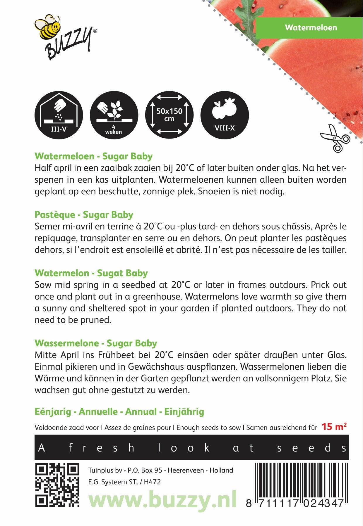 Watermeloen Sugar Baby - Zaden