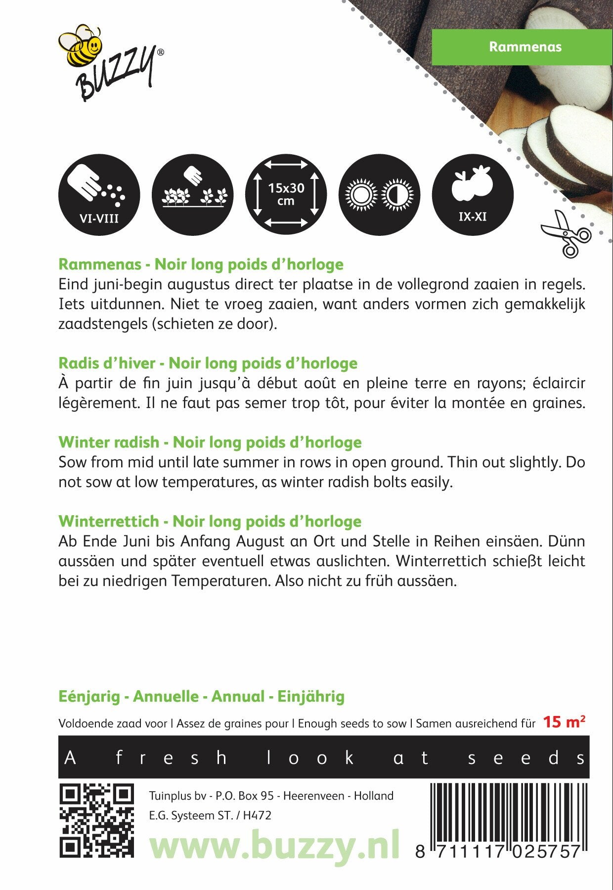 Rammenas Noir long poids d’horloge - Zaden