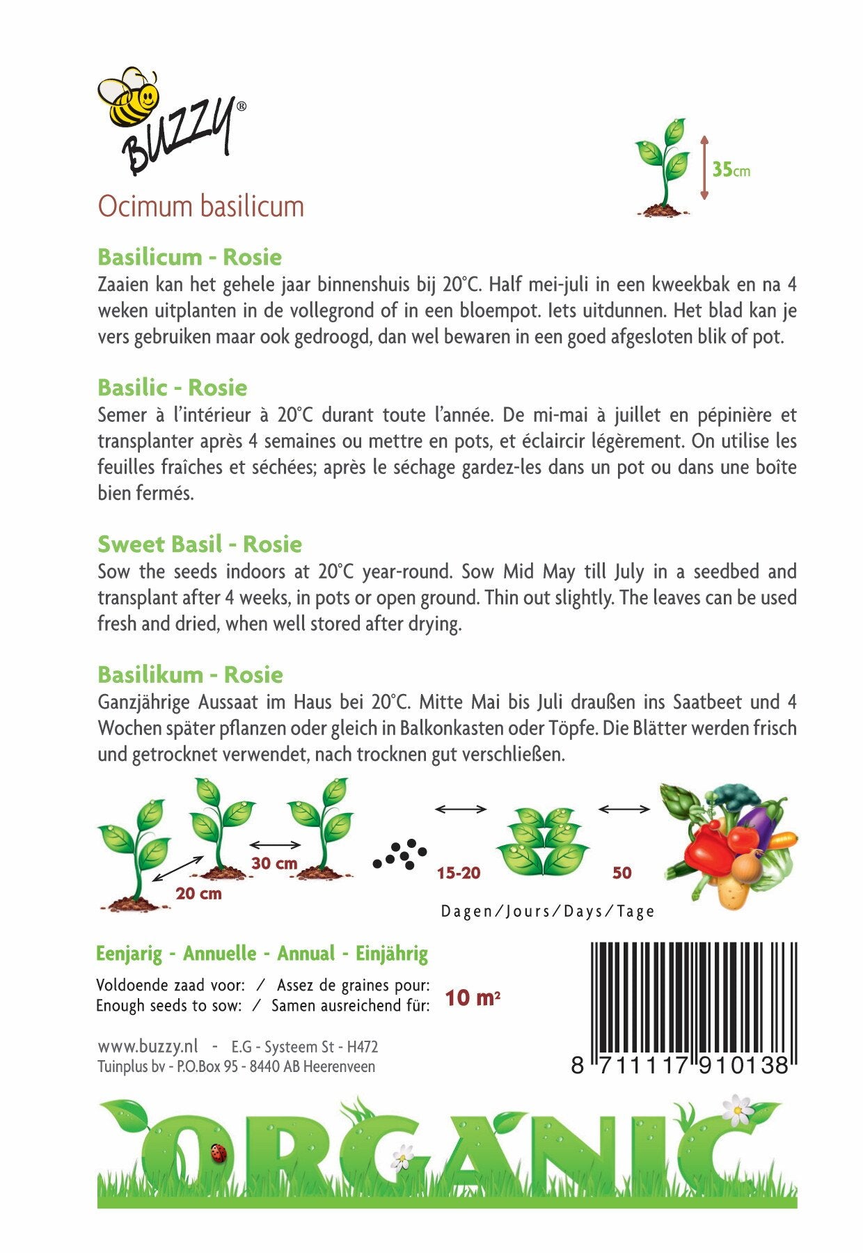 Basilicum Rosie (BIO) - Zaden
