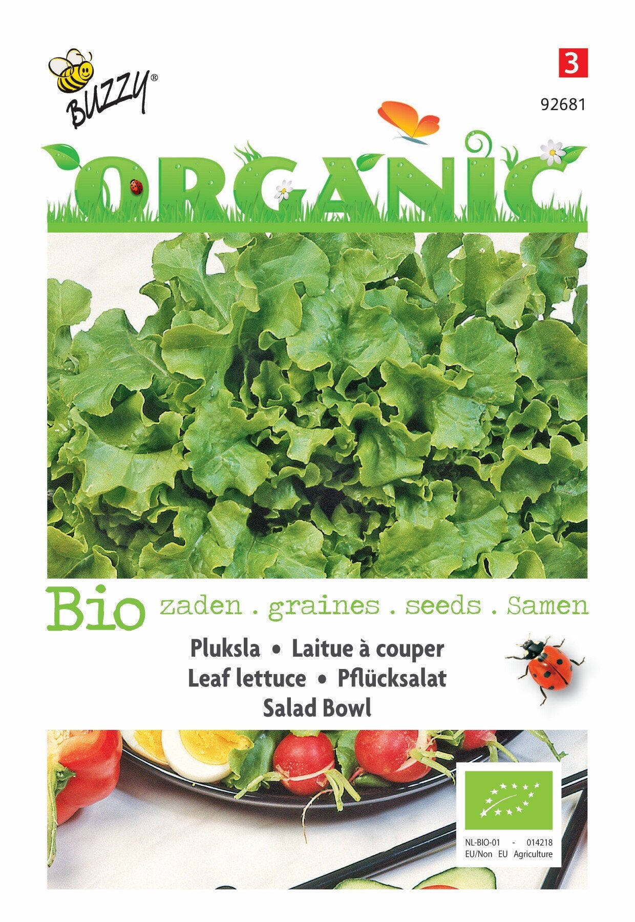 Pluksla Salad Bowl, groen (BIO) - Zaden