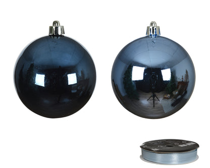 Kerstballen Blauw Mix – 34 Stuks – 8 cm – In Koker - foto 2