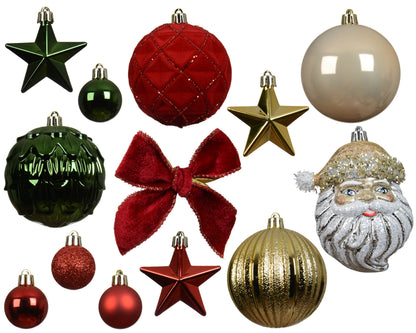 Kerstballen Mix Box – 42 Stuks – Glans, Flock & Glitter - foto 2