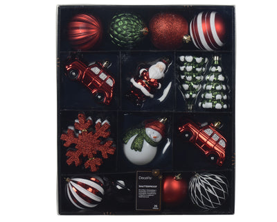 Kerstballen Mix Box – 25 Stuks – Mat, Glans & Glitter