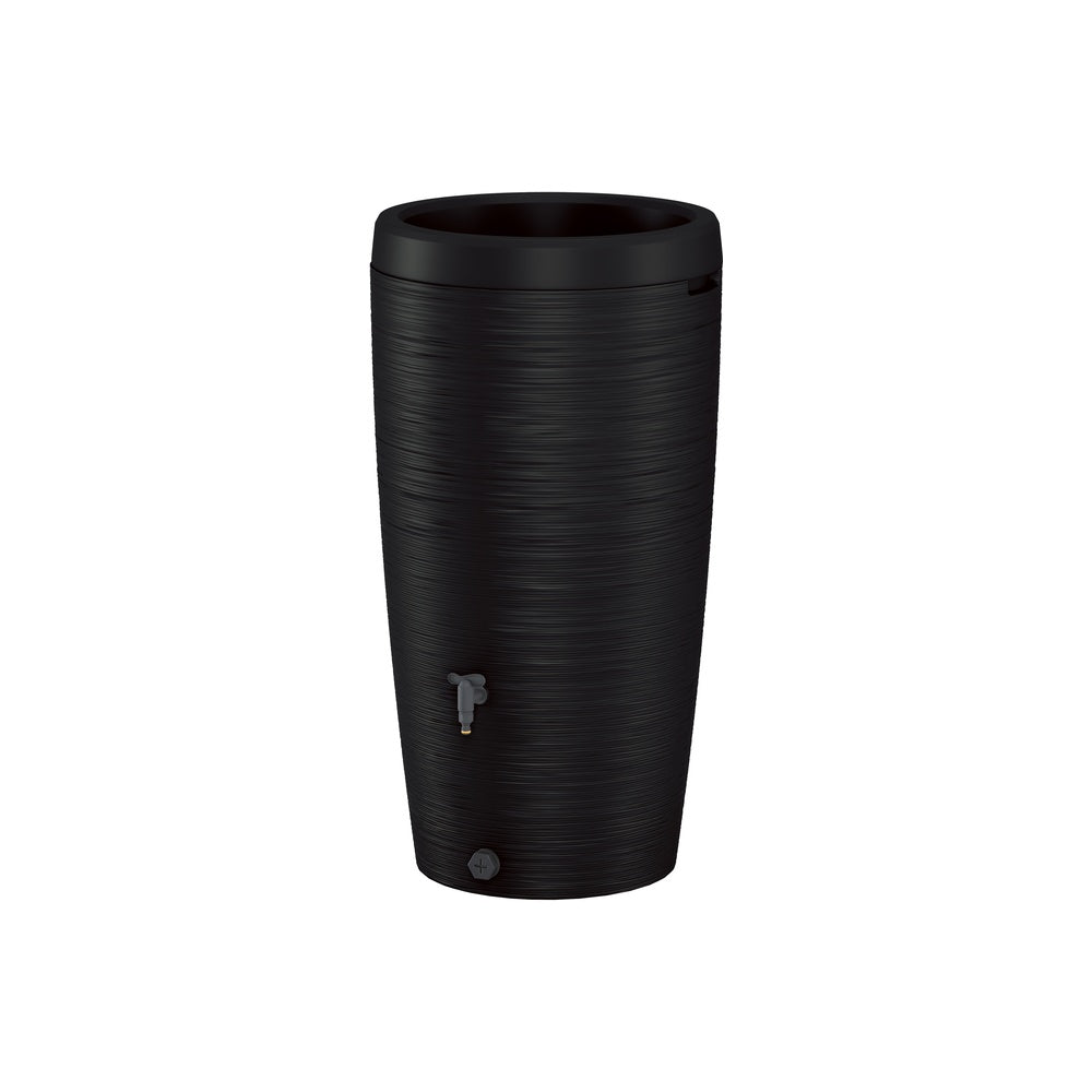 Regenton zwart houtnerfstructuur 240L - 