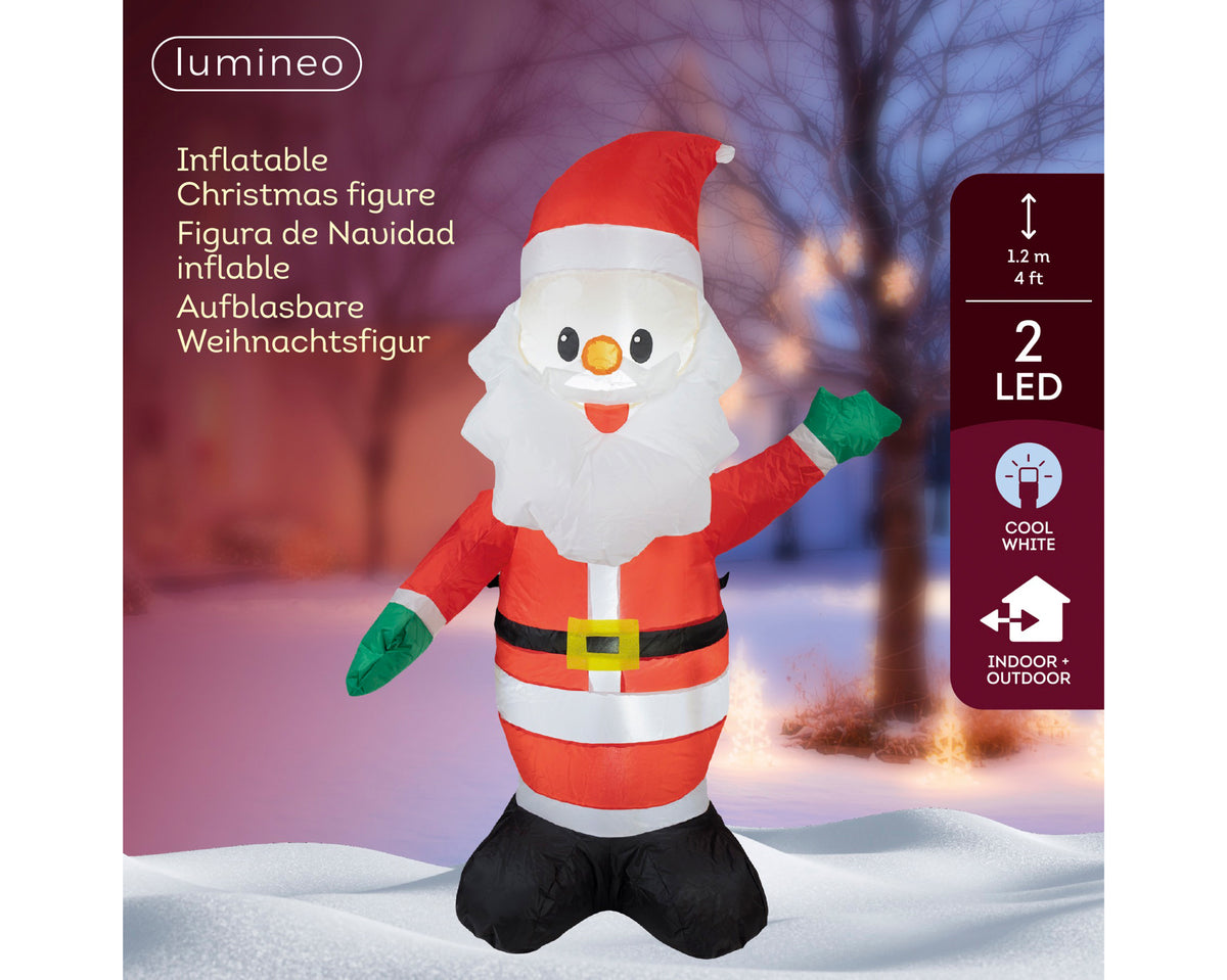 Opblaasbare Kerstman – LED – Meerkleurig – 115 cm - foto 3