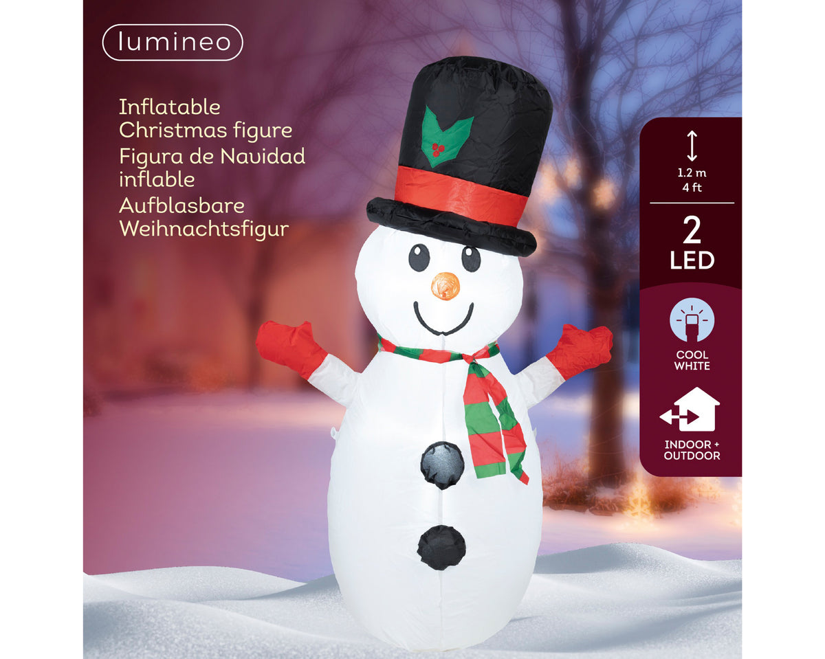 Opblaasbare Sneeuwman – LED – Meerkleurig – 120 cm - foto 3