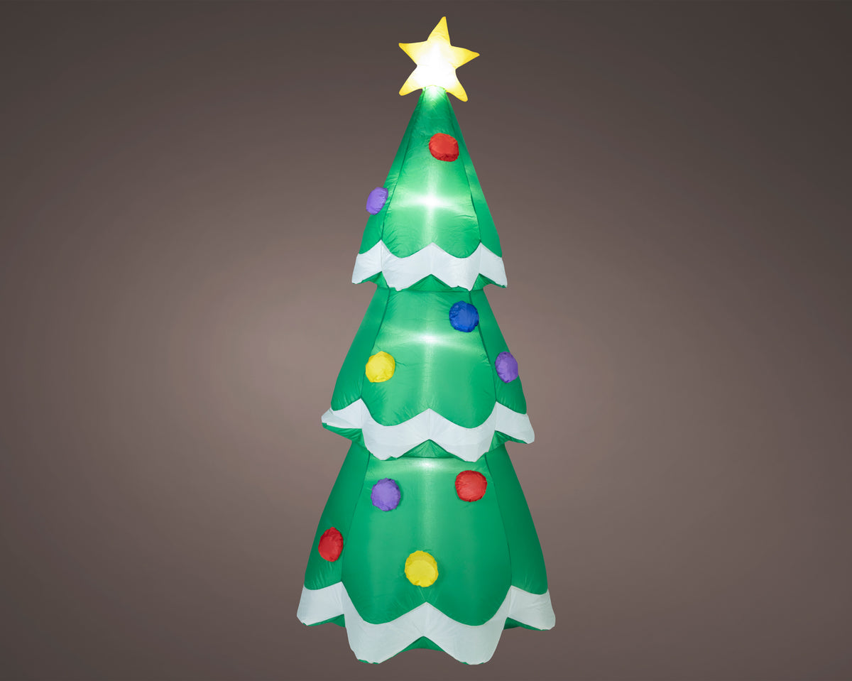 Opblaasbare Kerstman in Kerstboom – LED – 183 cm