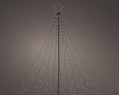 Lumineo Vlaggenmast Kerstboom – 5 m – 836 LED – Warm Wit
