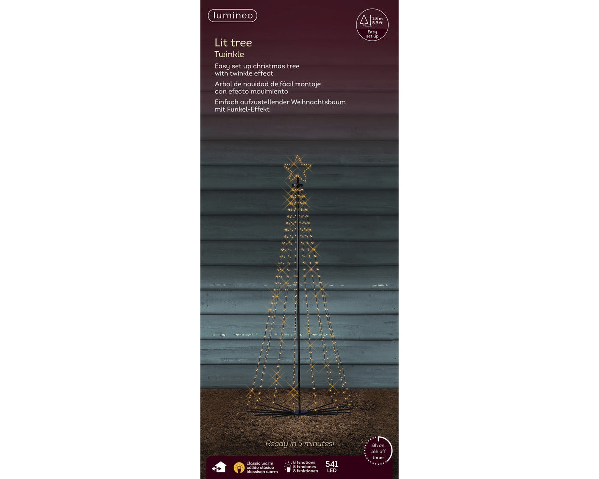 Micro LED Kerstboom - 541 LED - H180xD80 cm -Warm - Lumineo - foto 3
