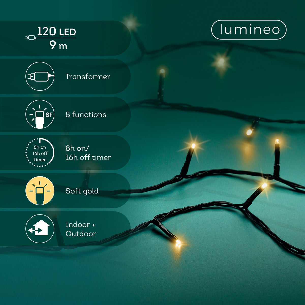 Kerstverlichting Zwart & Soft Gold - 900 cm - Basic - foto 3
