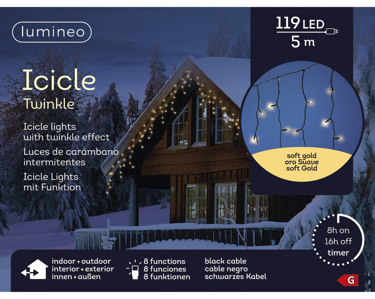 IJspegelverlichting LED Soft Gold - 5 m - 119 LED - 8 functies - foto 7