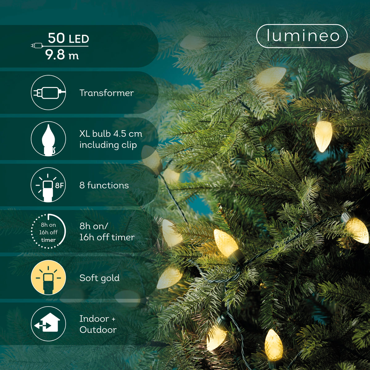 Lumineo Vintage Lights - 50 LED - 980 cm - Twinkle - foto 4
