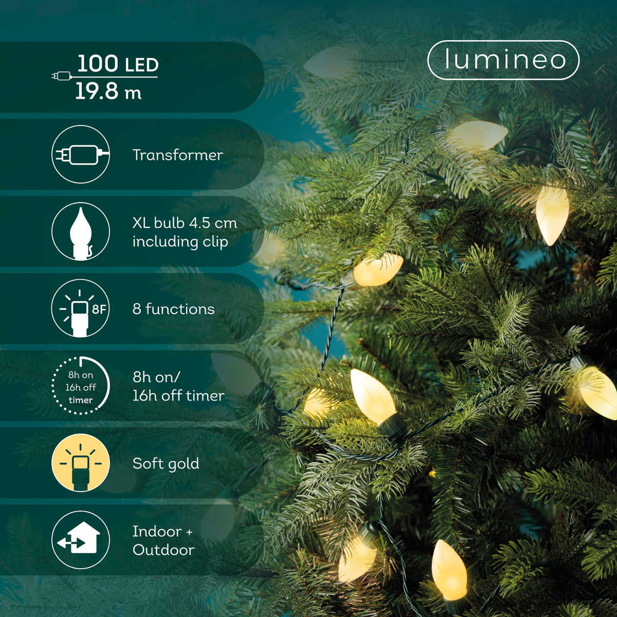LED Kerstverlichting XL Vintage - 19,8 m - Soft Gold - Twinkle - foto 3