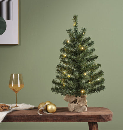 Kunstkerstboom - 75 cm - 35 Micro LED - Jute zak - Batterij - foto 2