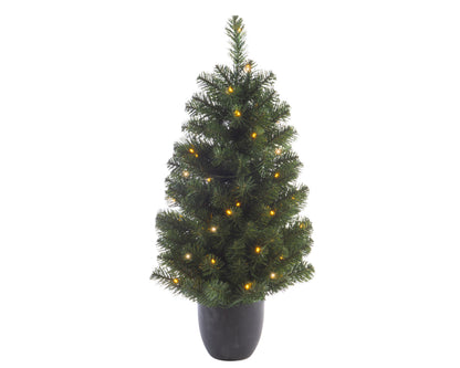 Kunstkerstboom - 90 cm - Verlicht - In pot