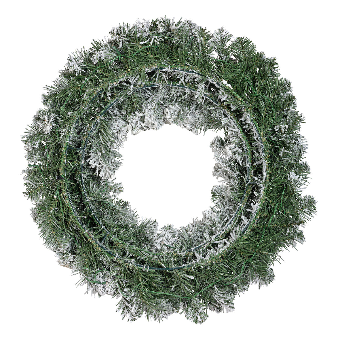 Kerstkrans Everlands - Ø 60 cm - Groen - Besneeuwd - 50 LED - foto 3