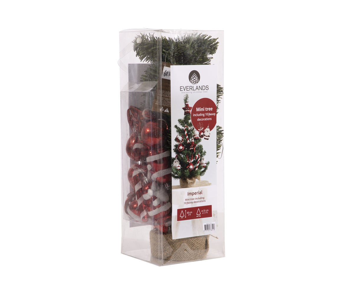 Mini Kunstkerstboom - H 75 cm - Groen - 20 Kersthangers
