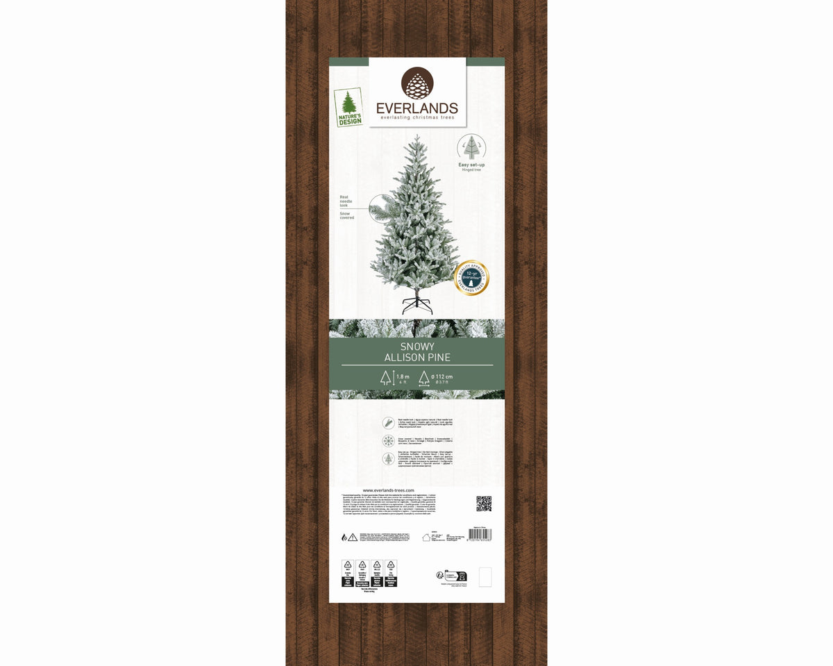 Kunstkerstboom Allison - H 180 cm - Groen - Besneeuwd - Everlands - foto 2