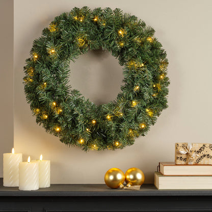 LED Kerstkrans - Ø 60 cm - Groen - 50 LED's - Timer - foto 4