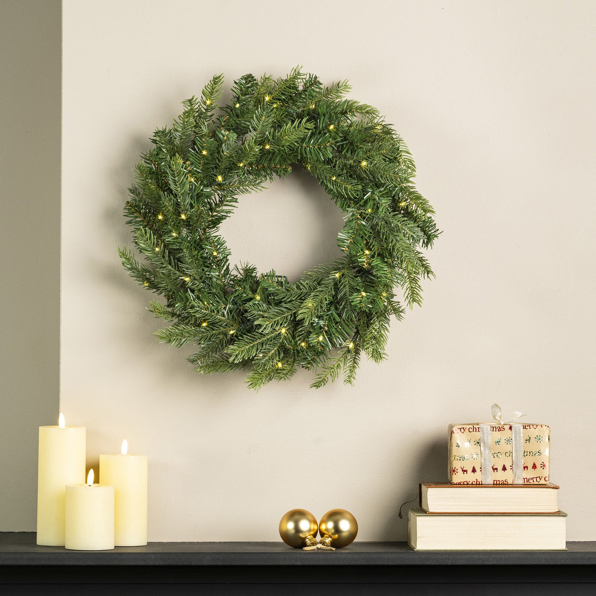 LED Kerstkrans - Ø 50 cm - Groen - 50 LED's - Binnen/Buiten - foto 4