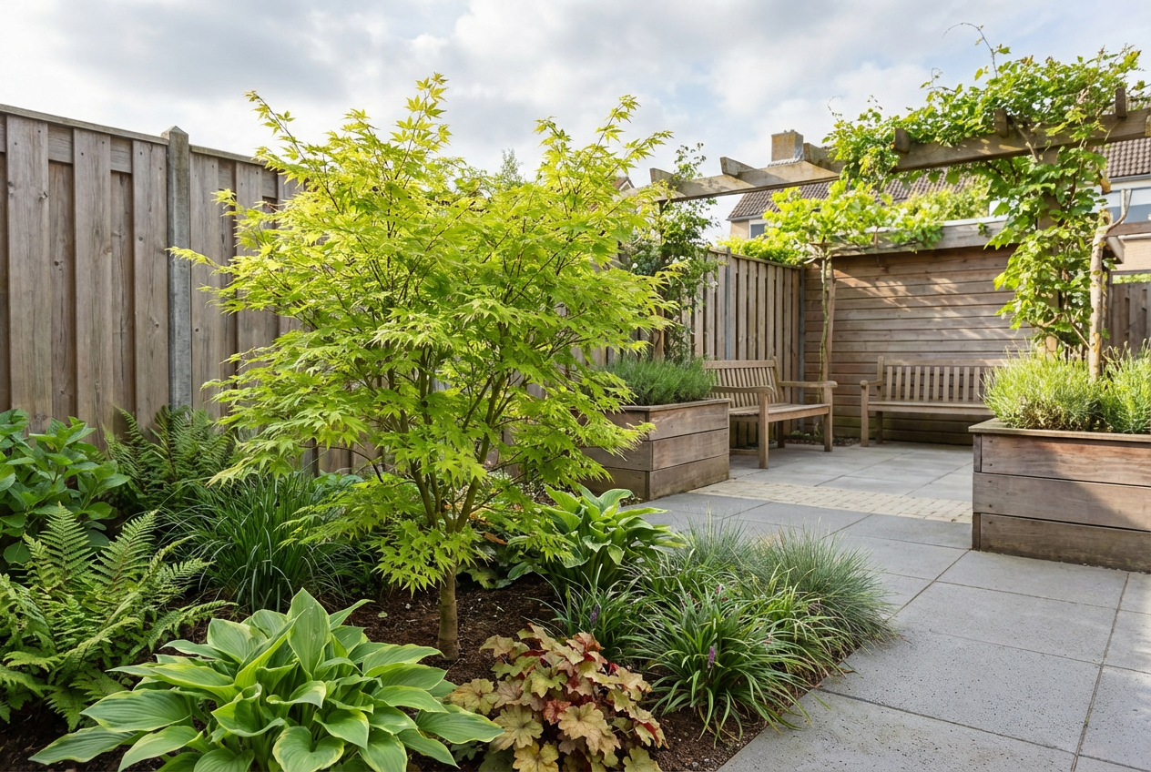 Japanse Esdoorn (Acer palmatum ‘Aoyagi’) - Japanse Esdoorn