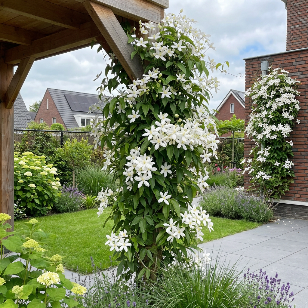 Klimplant Clematis armandii Apple Blossom (Bosrank) - Klimplanten