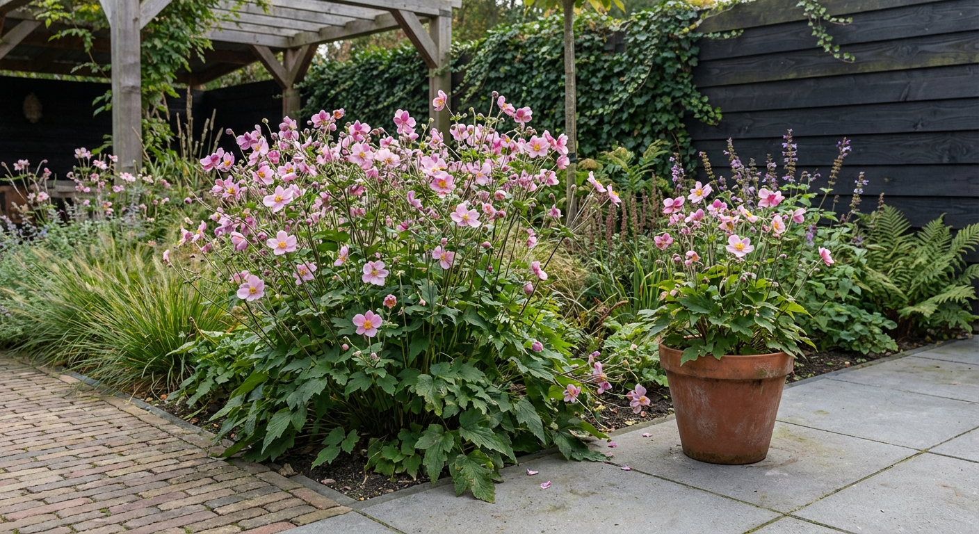 Japanse anemoon (Anemone hup. 'Königin Charlotte') - Tuinplanten