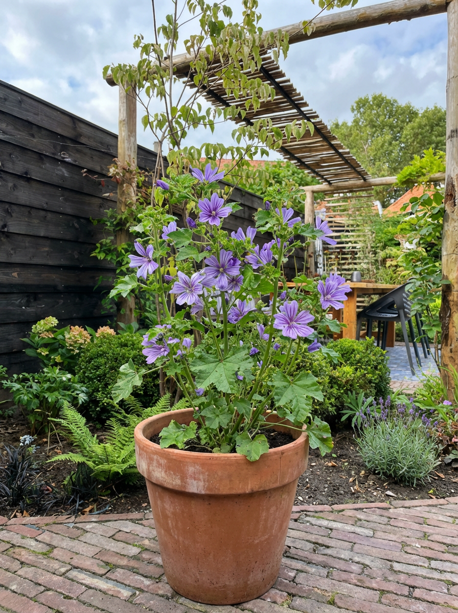 Kaasjeskruid (Malva sylvestris 'Primley Blue') - Tuinplanten