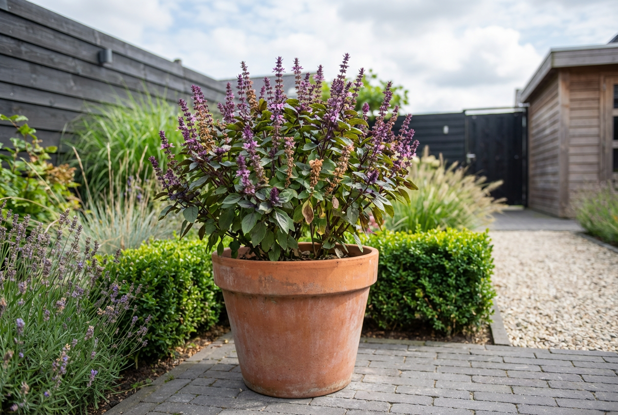Basilicum (Ocimum basilicum 'Magic Mountain') - Tuinplanten
