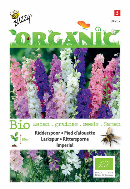 Delphinium, Ridderspoor Imperial (BIO) - Zaden