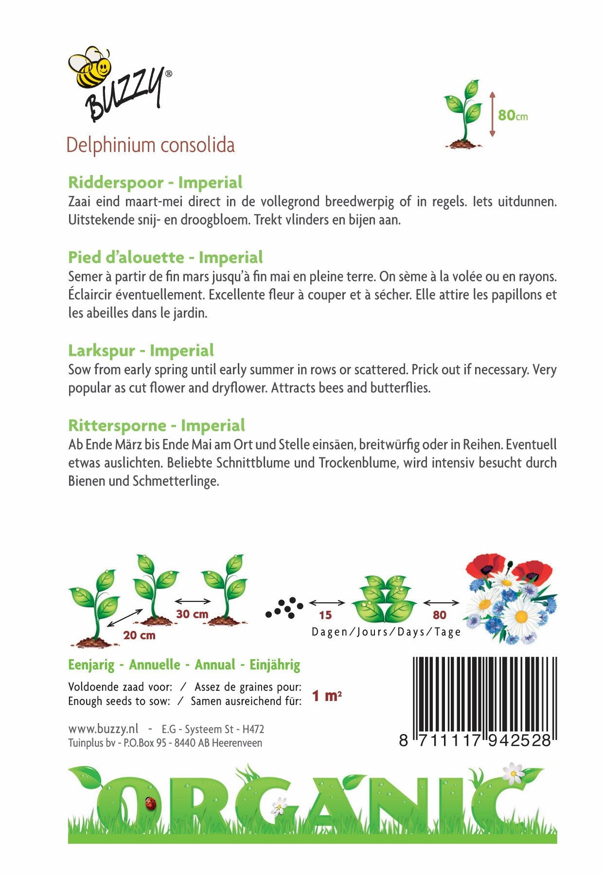 Delphinium, Ridderspoor Imperial (BIO) - Zaden
