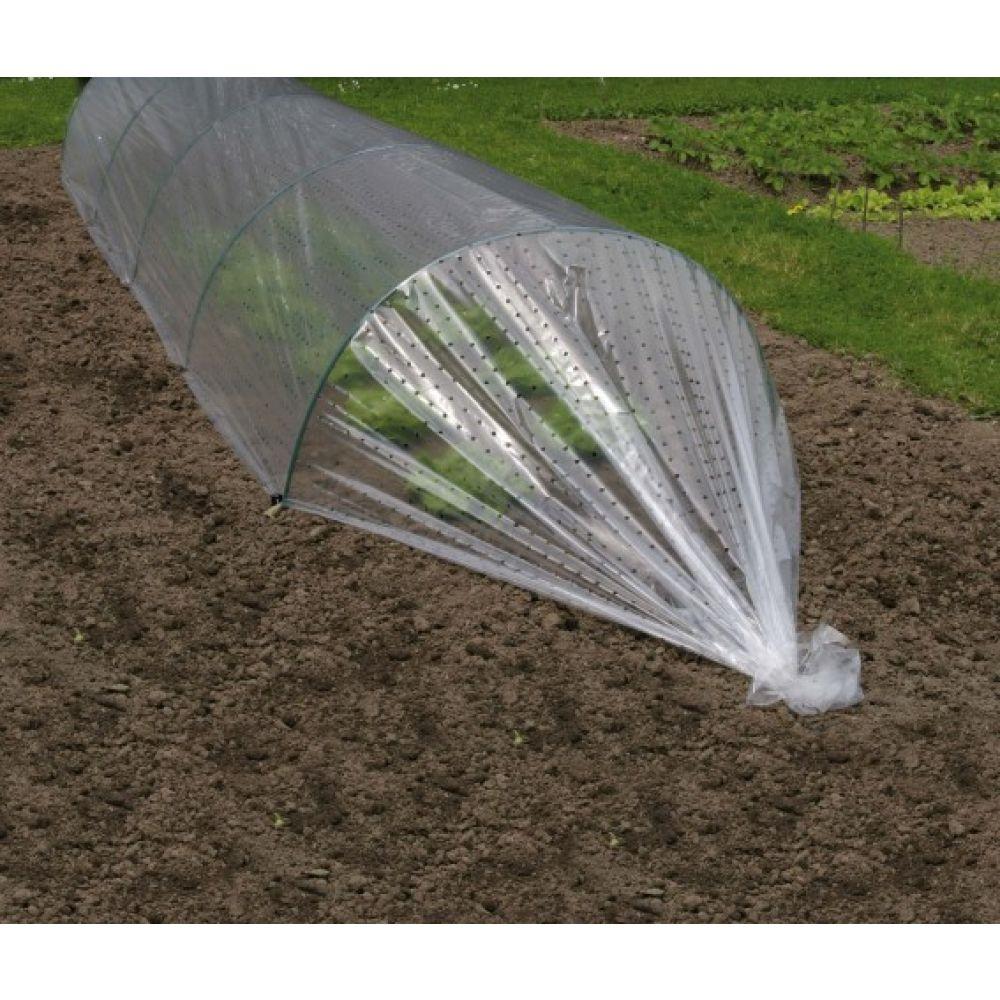 Geperforeerde moestuinfolie transparant 2x10m 50µ - Kweekbenodigdheden