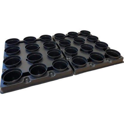 Kweektray met 24 potjes - 6cm zwart - Kweekbenodigdheden