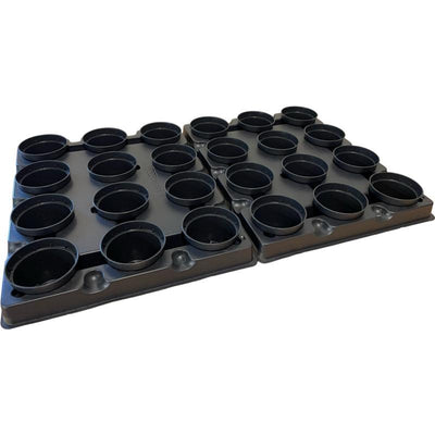 Kweektray met 24 potjes - 6cm zwart